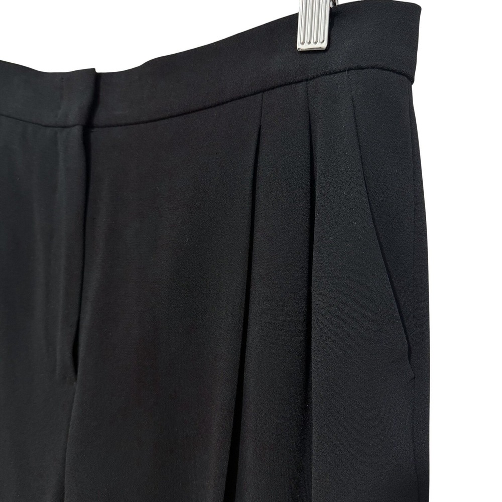 Max Mara Black Wide Leg Trousers Made in Italy Women Sz 10 Formal Pleat